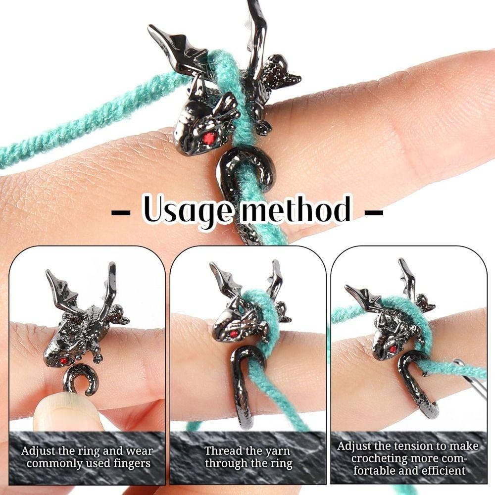 Punk Style Dragon-shape Rings Kit Animal Shaped Fashion Finger Ring Men