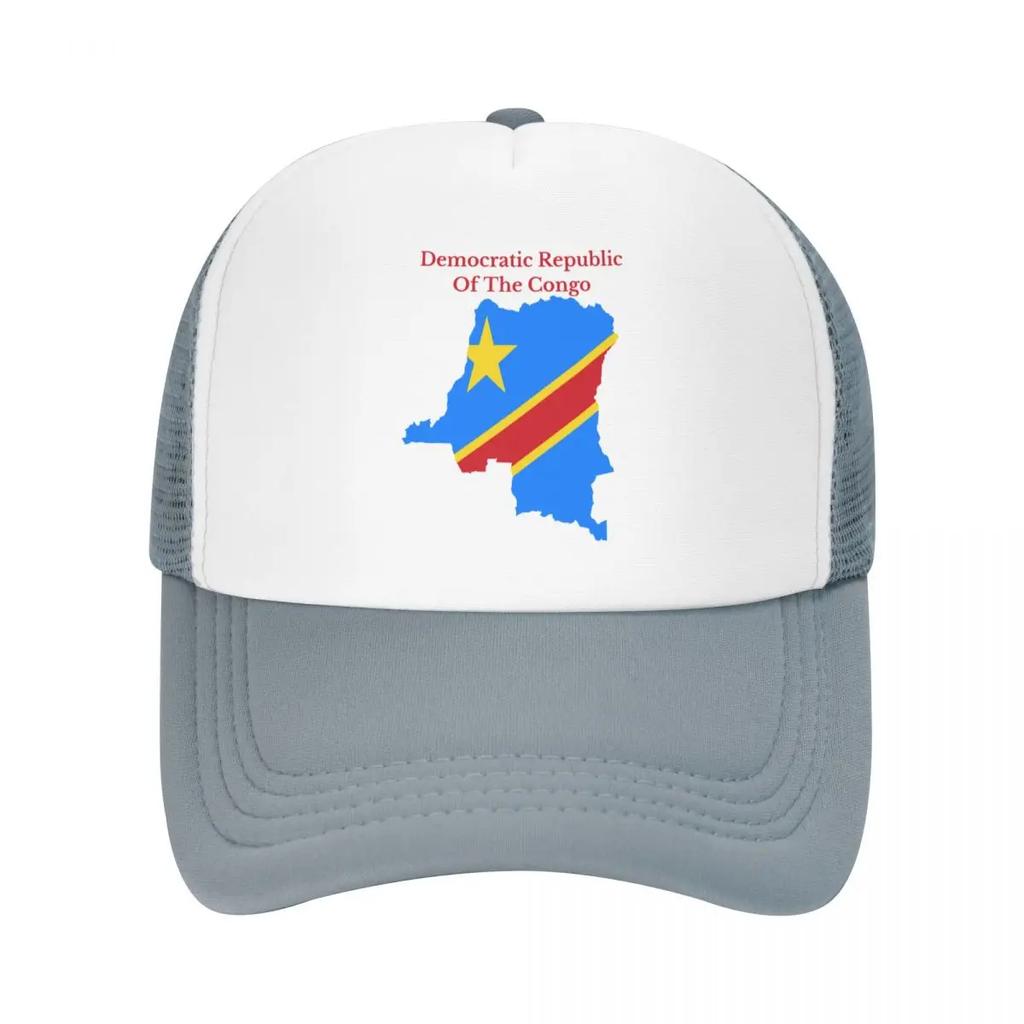 Custom Democratic Republic Of The Congo Flag Map Trucker Hat for Unisex Women Adjustable Adult Baseball Cap Hip Hop Dad Hat