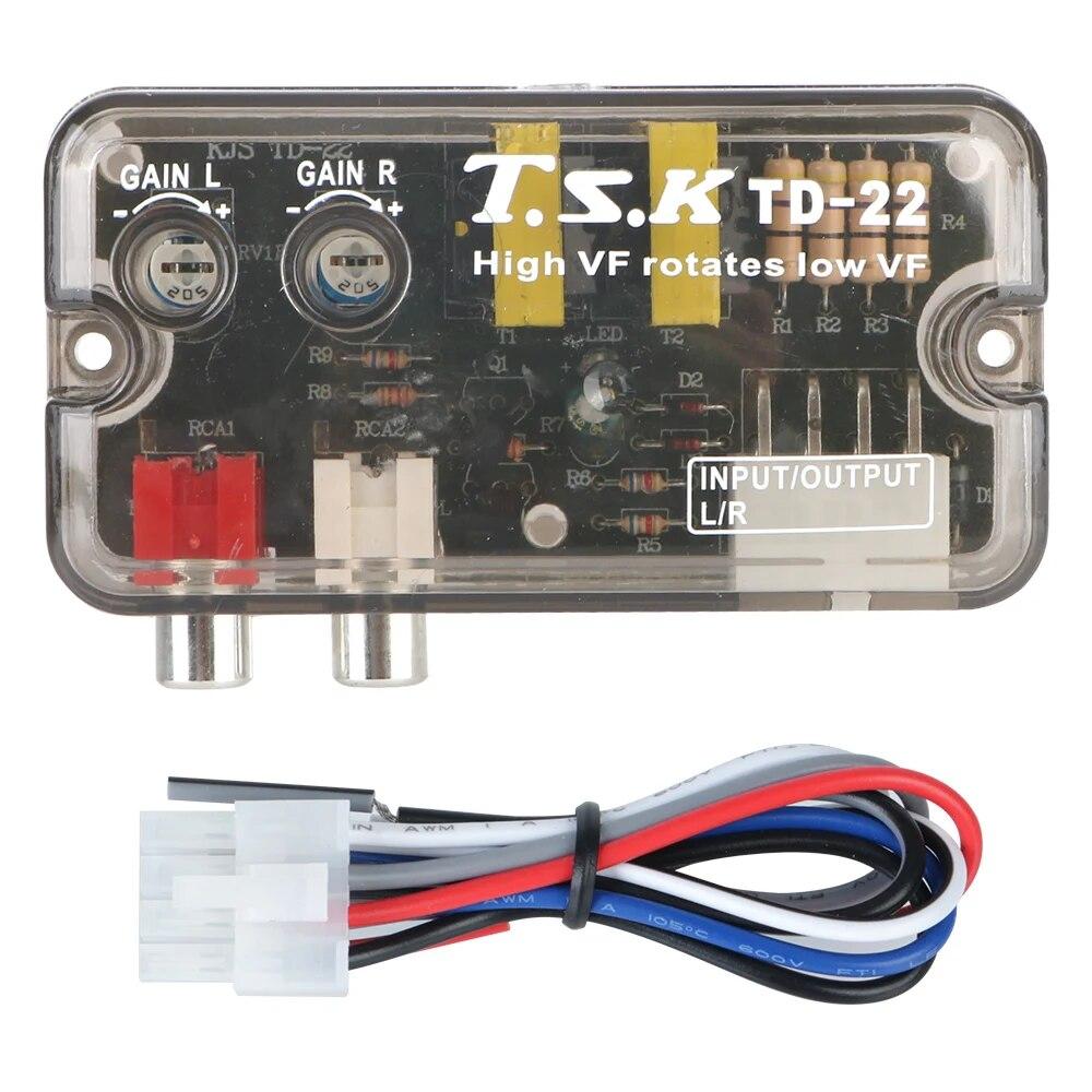 Auto Car Audio Converter Speaker Level Converter Adapter Universal RCA Line 12V