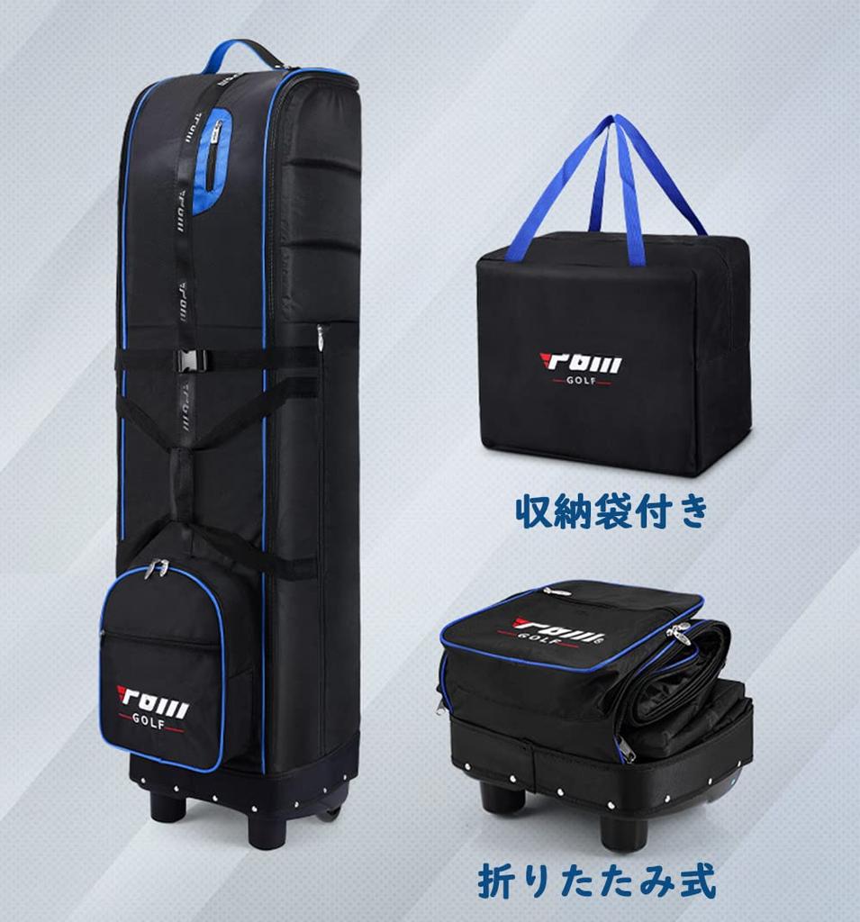 FMAFNLY Golftasche Golf Reiseabdeckung mit faltbarer Golf-Fluggesellschaft Golftasche Reiseabdeckung Passend für bis zu Schwarz Blau Abdeckung, Räder, Tasche, Koffer, Widerstandsfähig, 9,5"/48"