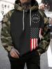 Men Casual Men's Hooded Sweatshirt American Flag Long Sleeved Hoodies Tops Autumn Winter Men's Clothing