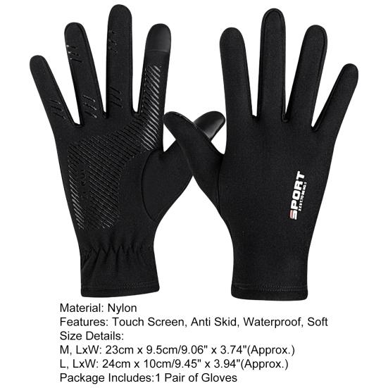 1 Pair Unisex Outdoor Gloves Plush Lining Touch Screen Autumn Winter Anti Skid