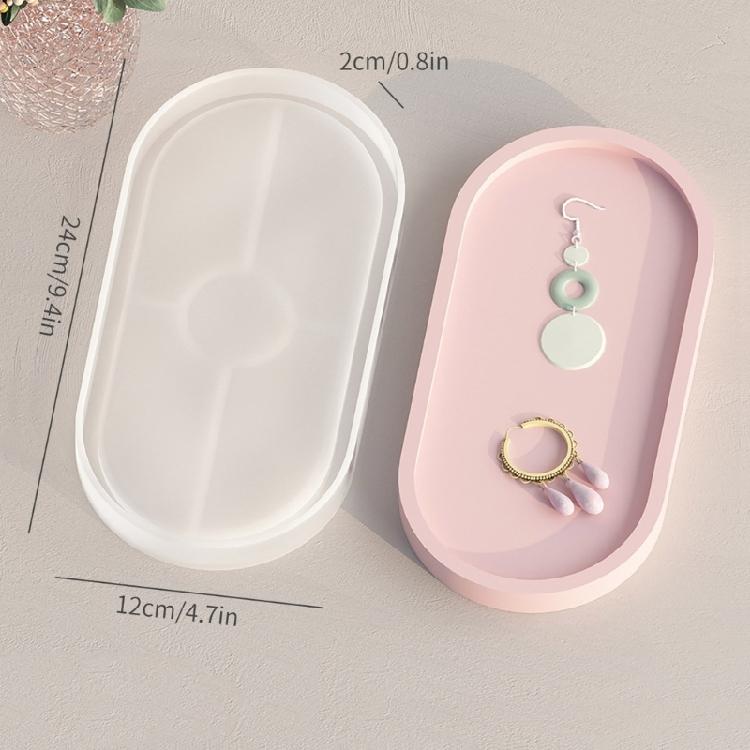 Jewelry Holder Organizers Making Silicone Mold Oval Tray Coaster Dish Plate Molds