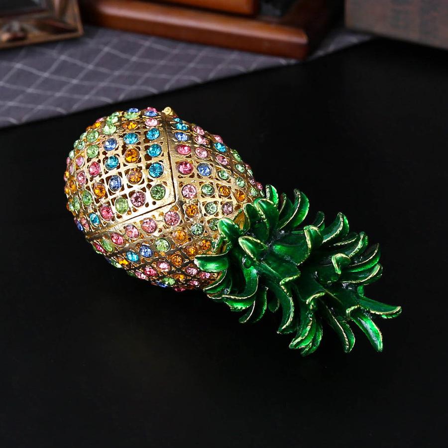 Enamel color popular crystal handicrafts home decoration opening event gifts full of diamonds pineapple metal ornament