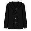 Long Sleeve Ruffle V Neck Button Down Blouse for Women Casual Ladies Tops and Blouses Cute Tops for Women Dressy Tops for Women