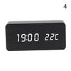 LED Wooden Alarm Clock Time Thermometer Snooze Voice Control Digital Table Clock