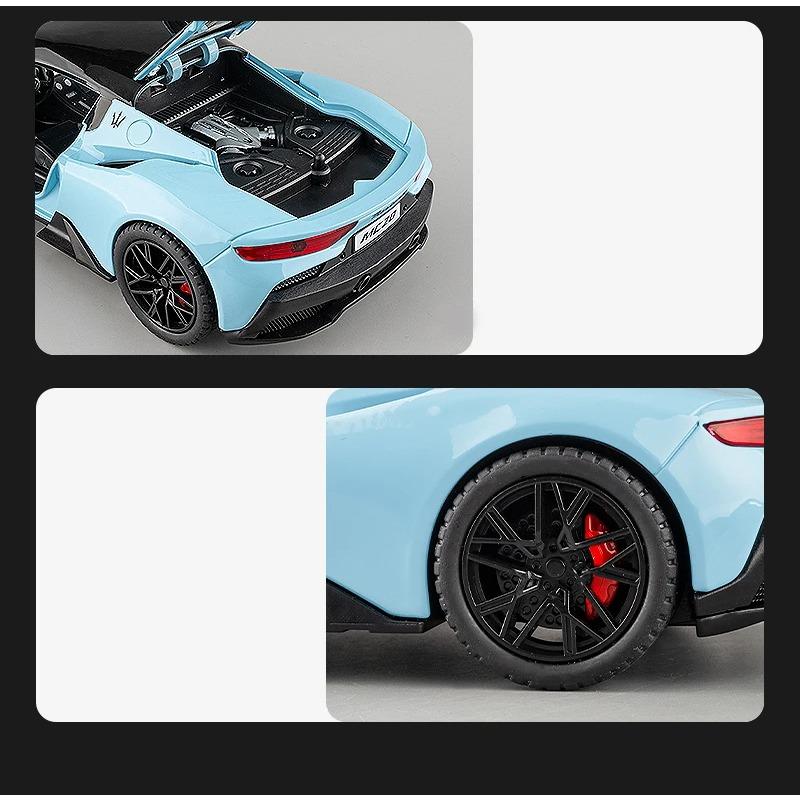 1/22 Maserati MC20 Alloy Model Car Metal Diecast Large Scale Vehicle Toy Model Collection Sound & Light Toy Car Gift for Kids