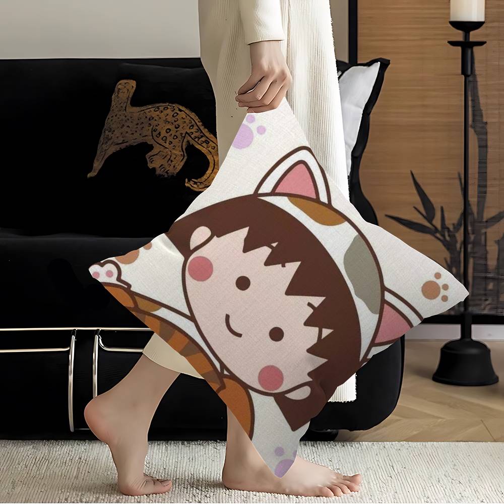 Chibi Maruko-chan Obal na vankúš Obal na vankúš Poťah na čalúnenie Dekoračný vankúš na pohovku Obal na vankúš