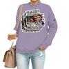 Women's Casual Fashion Round Neck Long Sleeve  Printed Sweatshirt