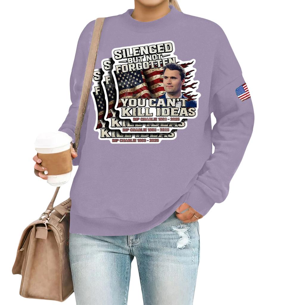 Women's Casual Fashion Round Neck Long Sleeve  Printed Sweatshirt