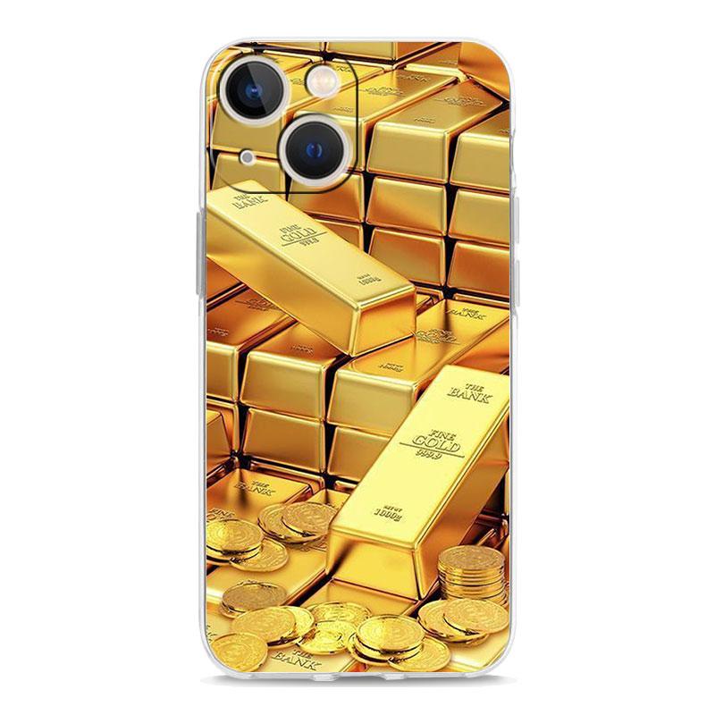 Handyhülle Für iPhone 17 Air Cases iPhone 16 15 12 13 14 Pro Max SE 7 8 Plus iPhone11 Klare Weiche Hülle Gold Geld Muster