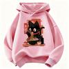 Sudadera con Capucha Vintage de Gato Ramen para Niños, Sudadera Linda de Manga para Niños y Niñas, Sudadera Casual de Otoño Invierno