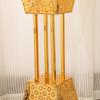 Luxury Golden Incense Burner: Gilded Square Charcoal Stand for Church and Home Use