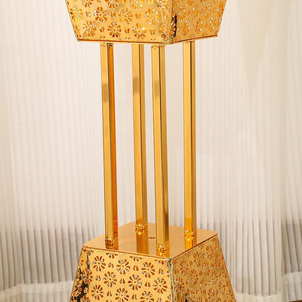Luxury Golden Incense Burner: Gilded Square Charcoal Stand for Church and Home Use