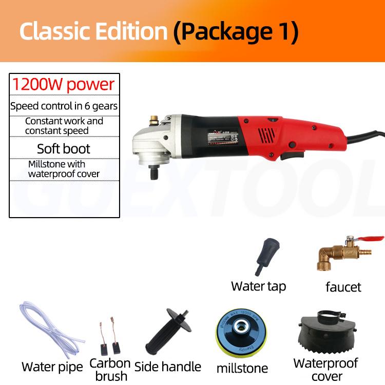 

1200 Вт Водяная шлифовальная машина для впрыска воды, полировальная машина, электрическая, небольшая бытовая, для камня и мрамора, полировка кристаллов