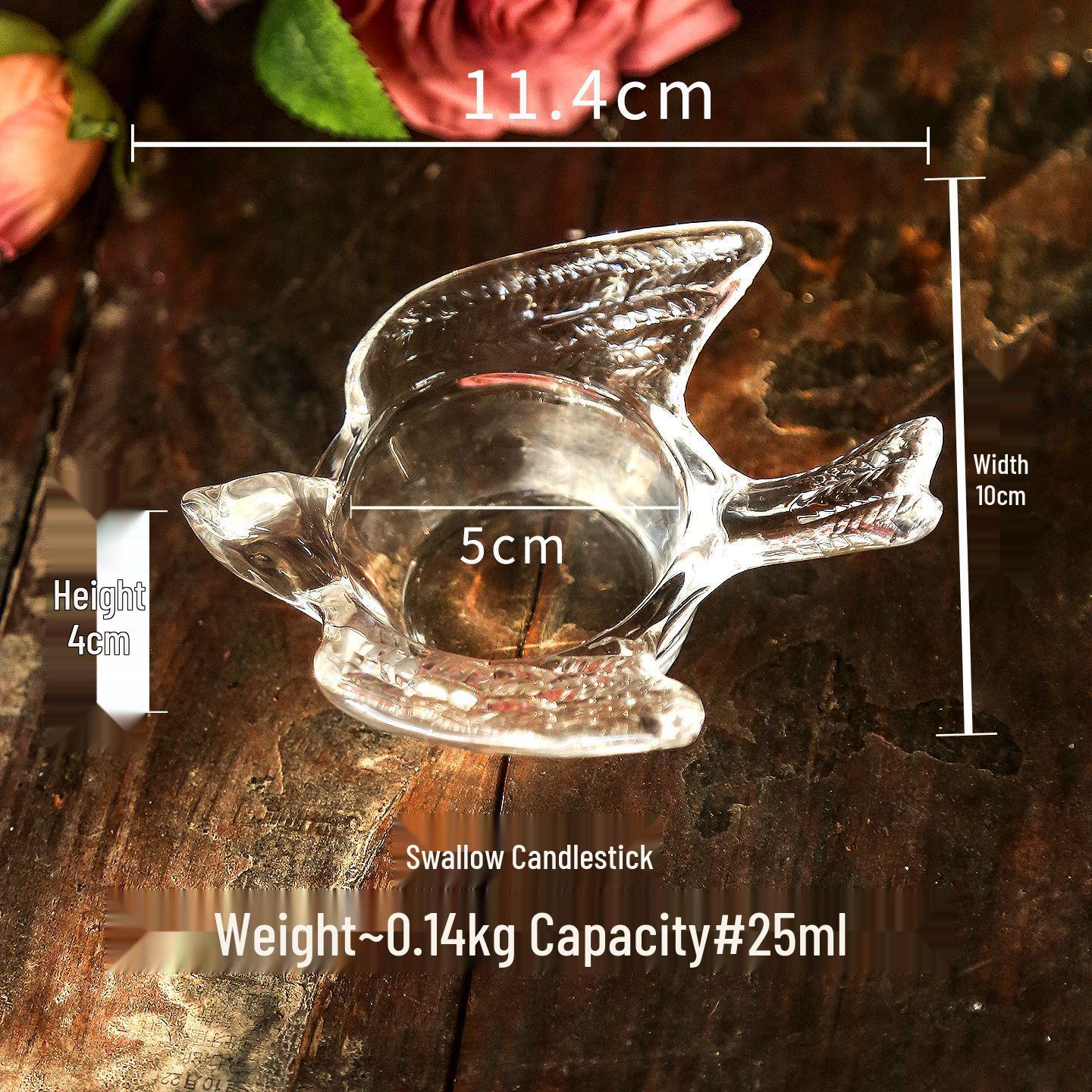 Transparent Bird Glass Candle Holder for Romantic Atmosphere