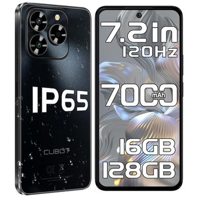 Cubot Note 60 Smartphone - 7.2 Inch 120Hz Display, 7000mAh, 16GB+128GB Android 15, 48MP Camera, 4G Dual SIM/Face ID/NFC/GPS/Dual Speakers