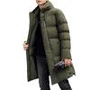 Winter Down Coat Hooded Thickened Solid Color Padded Cardigan Keep Warm Midi Length Zip Up Plus Size Men Winter Coat for Daily Wear