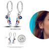 Silver Plated Women Hoop Earrings Fashion Pendientes Gift for Female Girl Sparkling Pave CZ U Heart Shape Star Moon Earring