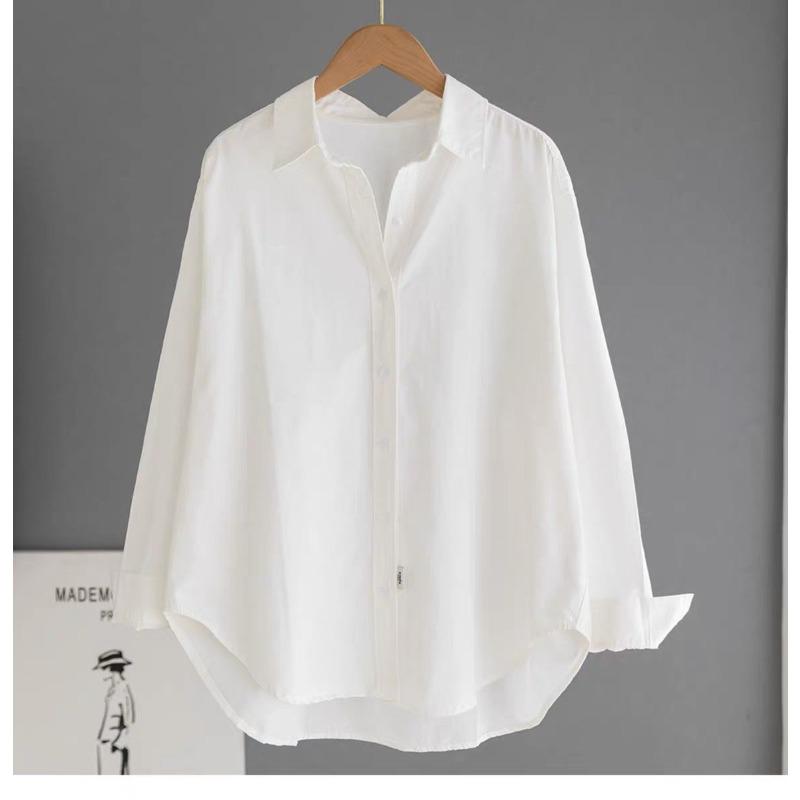 

Summer Women s Pink Loose Long Sleeve Button Down Shirt XXL білий