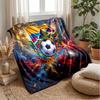 Colombia Football Printed Flannel Blanket Skin Friendly Warm Decorative Throw for Indoor Couch Bed Daily Use