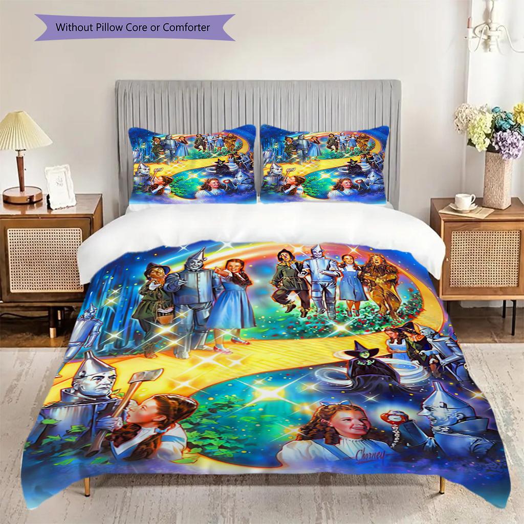 Magical Adventure Awaits Bedding (1 * duvet cover + 2 * pillowcase, without core) 2D Flat Christmas birthday gift Bedding set