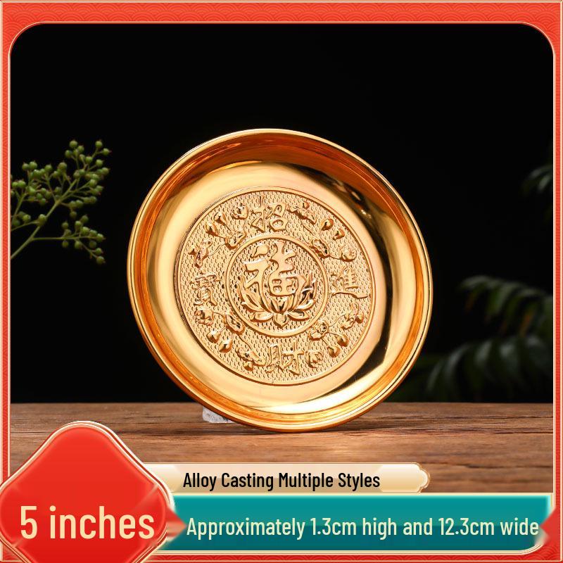 Alloy Fruit Offering Plate for Buddha or Guanyin Altar