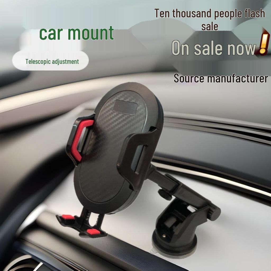 Automatic Lock Car Phone Holder with Telescopic Suction Cup for Dashboard & Air Vent