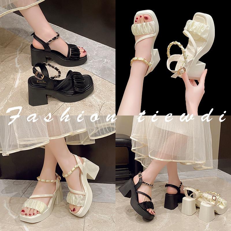 Summer new fashion small thick sole with sandals women's high heel thick heel fashion sandals women