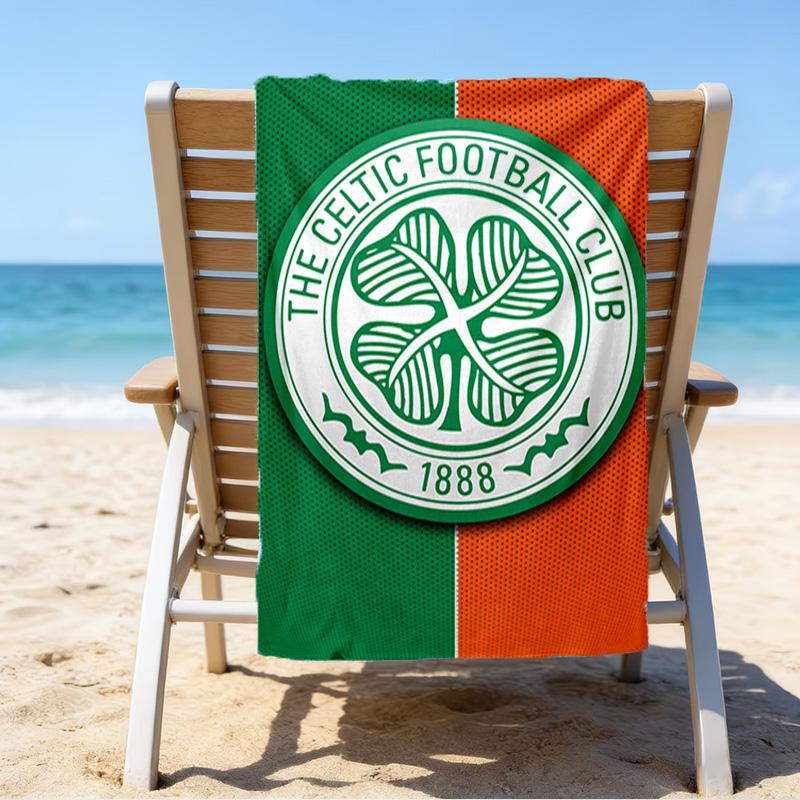 Cel-tic Football Club Crest Printed Beach Towel, Super Soft Microfiber, Perfect Gift Birthday, for Pool, Beach, Travel, for family and friends
