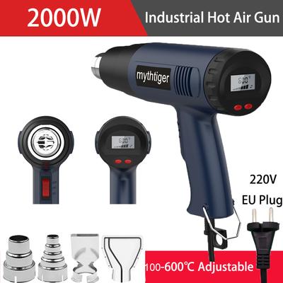 220V Heat Gun 2000W Electric Hot Air Gun Kit 2 Temperature Mode Hair Dryer for Soldering Thermoregulator Overheated Protection