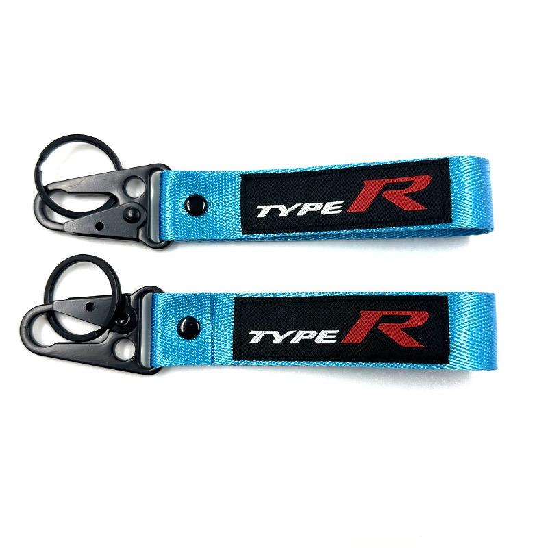 Stickerei Auto Logo Schlüsselanhänger Kette Schlüsselanhänger Schlüsselanhänger Geschenk für Honda Civic Type R FK8 Type S Auto Dekoration Styling Zubehör FL3