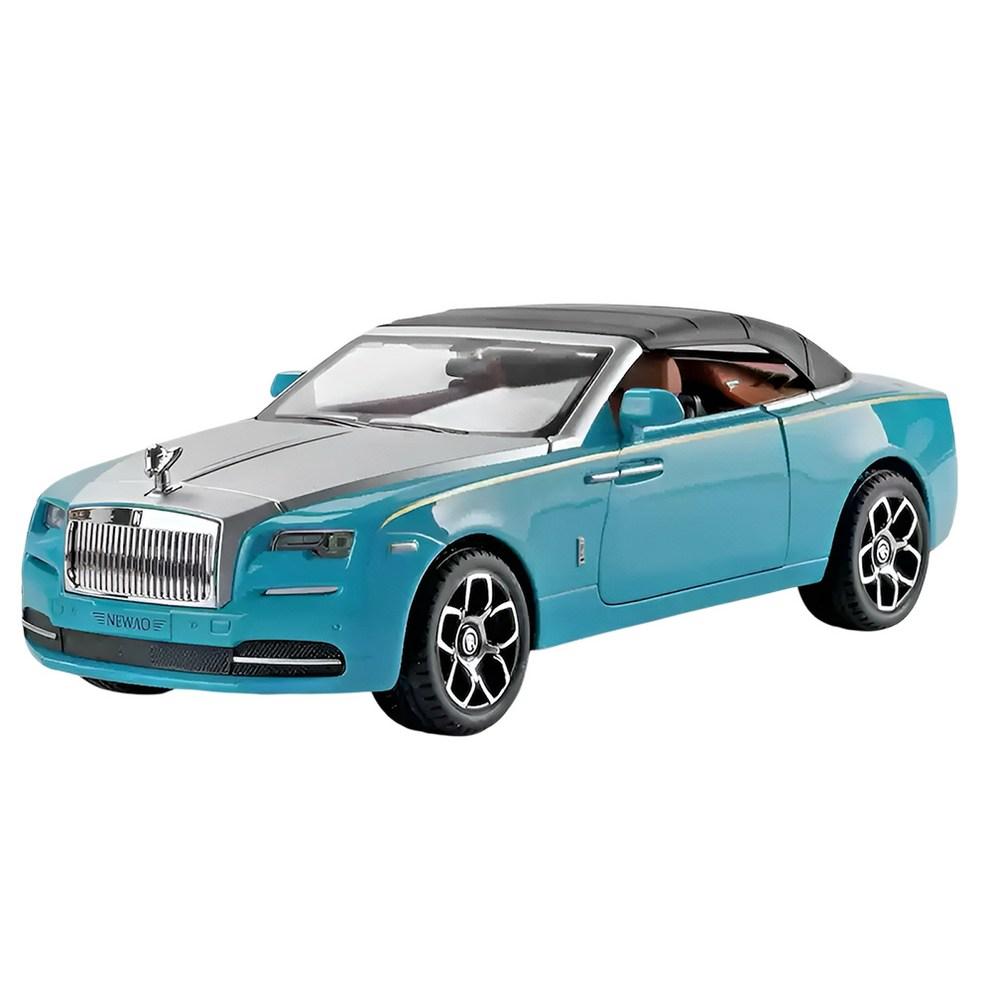 1:24 Scale Diecast Rolls-Royce Dawn Convertible Alloy Pull-Back Model Car, Blue