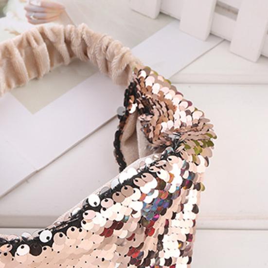 Women Headband Reversible Shiny Sequins Headband Elastic Hair Fixing Decoration Decorative Hair Accessories
