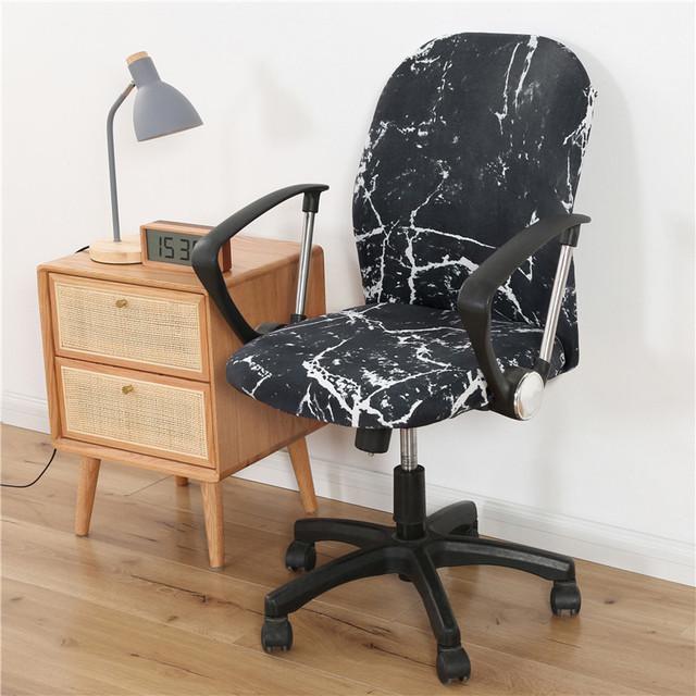 Geometry Computer Chair Cover Spandex Stretch Printed Office Chair Protective Covers Anti -Dirty Removable Machine Washable Armchair Seat