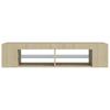 TV Stand with LED Lights Sonoma Oak Finish 135 X 39 X 30 Cm