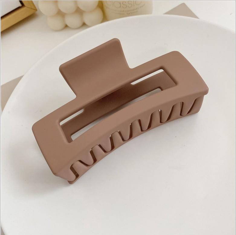 Classy Frosted Hair Clip with Pearls for Women's Hair - Large Shark Design for Back of Head