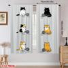 Set Of 2 Cartoon Cat Print Curtain Polyester Drapes Home Decor Kids Room Window Treatment With Rod Pocket Blackout Perfect For