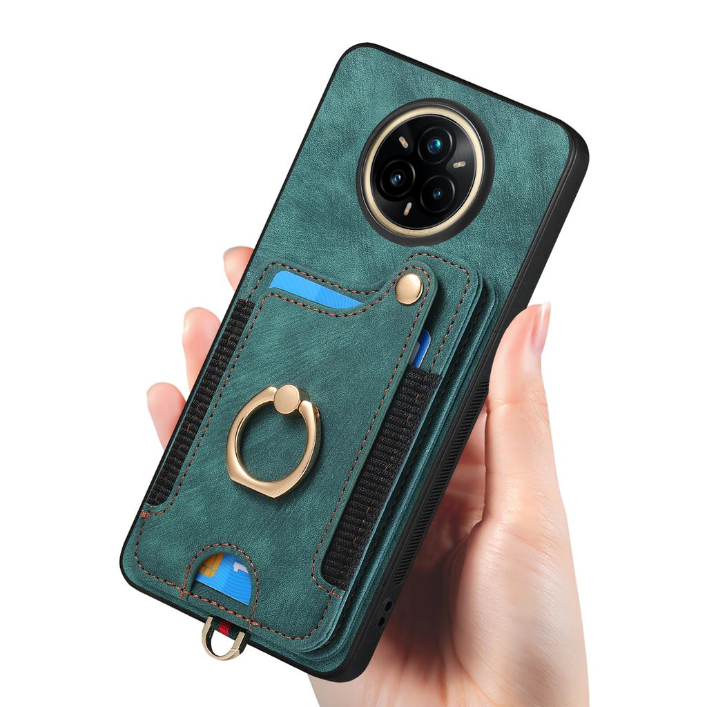 Pro Realme 14 Pro 5G Retro PU kožený zadní kryt s držákem na karty s blokováním RFID