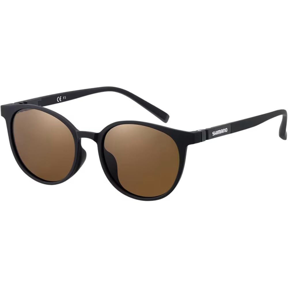 Shimano Boston Glasses UJ-053Y Polarized Brown Matte Black Sunglasses