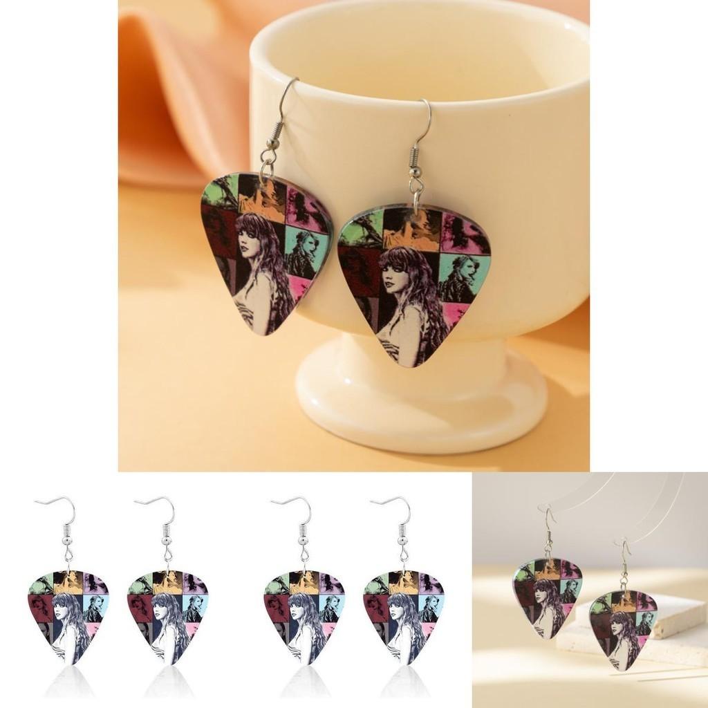 Trendy Geometric Acrylic Hoop Earrings For Women Heart Shape Ts Album Inspired