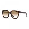 Tom Ford Sunglasses Square Full Rim  Dark Havana Frame And Green Gradient Polarized Lens Ft0690 F52h Havana