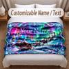 Christmas Theme Soft Blanket Personalized Custom Name Text Print Warm Blanket Home Sofa Bedroom Decor