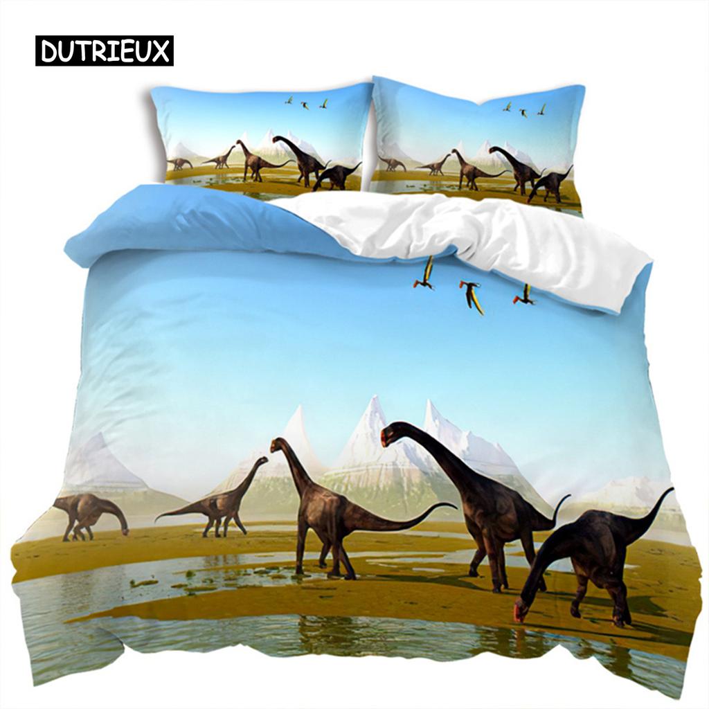 Duvet Cover Jurassic World Park Dinosaur Twin Double Microfiber Animal Comforter Cover  Dinosaur Bedding For Kids Teens Room