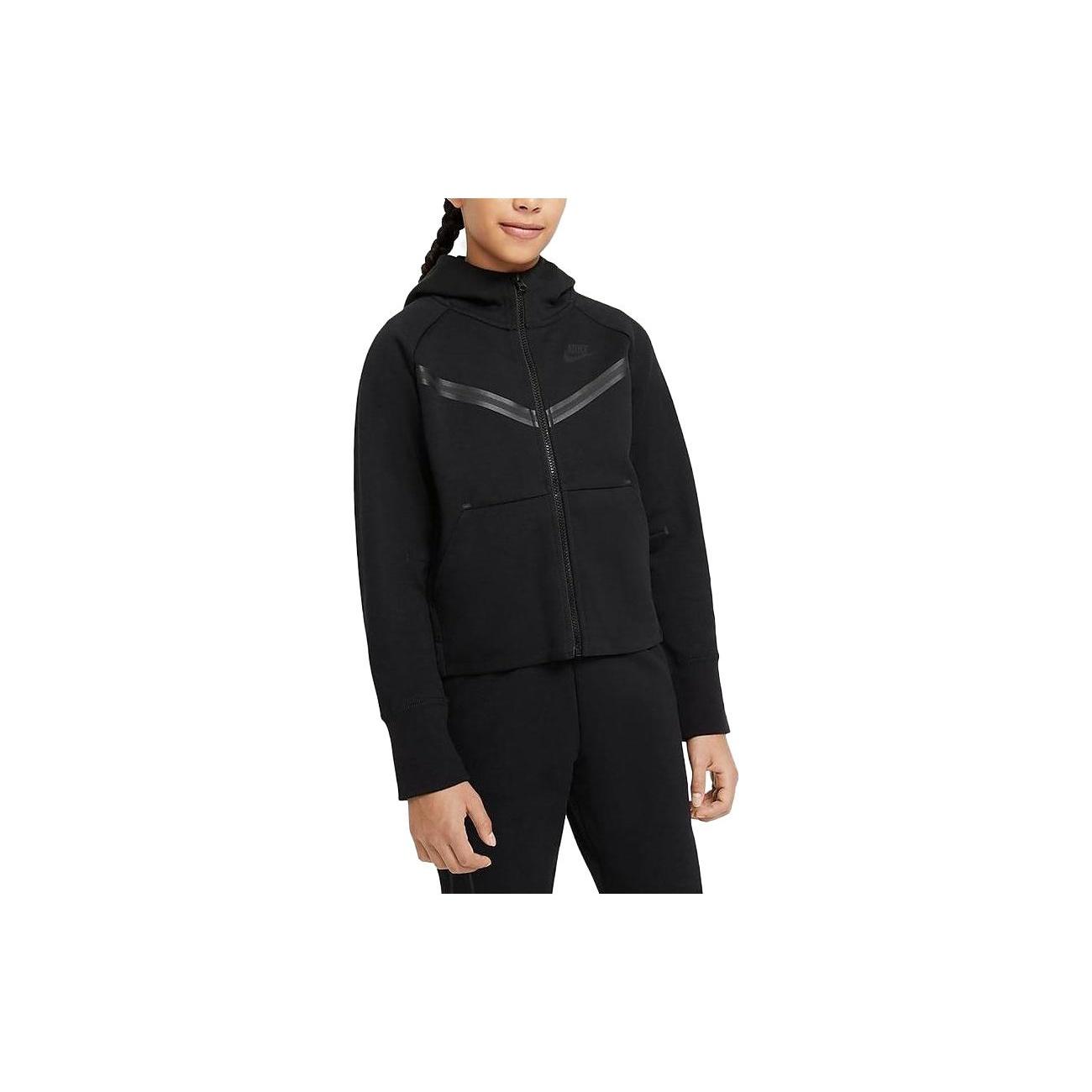 (PS) Nike Sportswear TCH FLC WR Hoodie FZ Black Kids CZ2570-010 XL