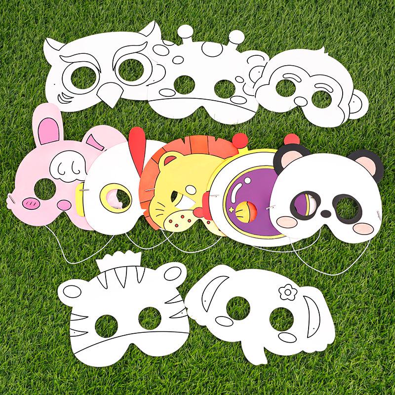 DIY Animal Coloring Masks for Kindergarten and Primary Students - Handmade Painting Activity