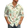 Chemise Hawaïenne Manches Longues Imprimé Homard pour Homme, Col Boutonné, Chemise Décontractée pour Plage, Vacances d'Été et Activités en Plein Air