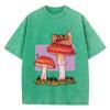 Snail Mushroom Creative Printed Womens Washed T Shirts Cotton Hip Hop T-Shirt Casual Y2K Soft Sportswear Loose Clothes