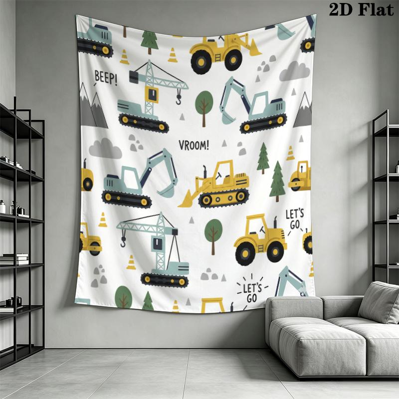 Cute Vehicle Wall Tapestry Aesthetic Wall Hanging Printed Fabric Blanket Decorative Tapestries for Bedroom Living Room Home Decor