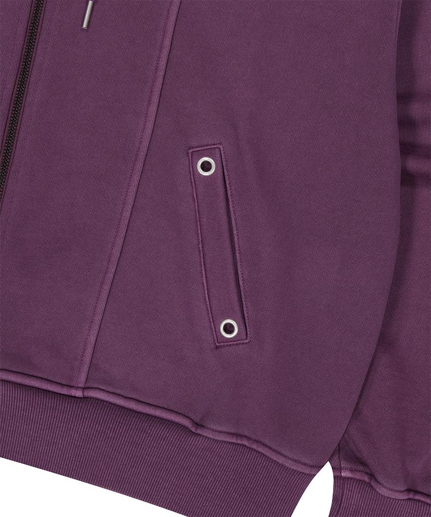 Mahagrid Pigment Stripe Mixed Zip Up Hoodie Purple(Mg2Fffm492A)